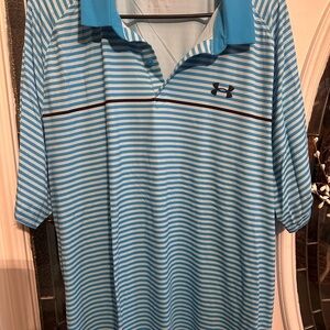 Under Armour Men's Blue Striped Polo Shirt